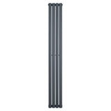 Radiateur à colonnes ovales gris anthracite, 1 panneau, dimensions 1800 x 240 mm, surface lisse et moderne, design élégant et épuré
