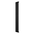 Radiateur à colonnes ovales noir, 1800 x 240 mm, design moderne avec finition lisse et élégante, idéal pour un chauffage efficace