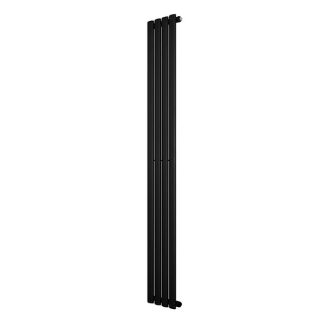Radiateur à colonnes ovales noir, 1800 x 240 mm, design moderne avec finition lisse et élégante, idéal pour un chauffage efficace