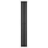 Radiateur à colonnes ovales noir, 1800 x 240 mm, avec finition lisse et design moderne, idéal pour un chauffage efficace et élégant