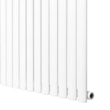 Radiateur à colonnes ovales blanc, 1800 x 240 mm, avec surface lisse et finition mate, idéal pour un chauffage efficace et esthétique