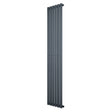 Radiateur à colonnes ovales gris anthracite, 1 panneau, dimensions 1800 x 360 mm, surface lisse et moderne, design élégant et fonctionnel