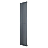 Radiateur à colonnes ovales gris anthracite, 1 panneau, dimensions 1800 x 360 mm, surface lisse et moderne, design élégant et fonctionnel