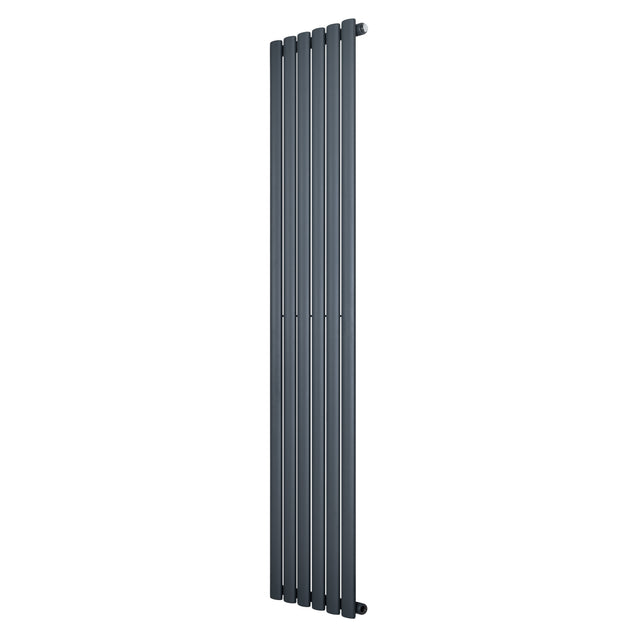 Radiateur à colonnes ovales gris anthracite, 1 panneau, dimensions 1800 x 360 mm, surface lisse et moderne, design élégant et fonctionnel