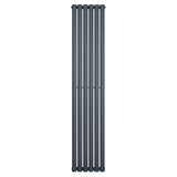 Radiateur à colonnes ovales gris anthracite, 1800 x 360 mm, finition lisse, design moderne et élégant, idéal pour un intérieur contemporain