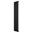 Radiateur à colonnes ovales noir, 1800 x 360 mm, avec une finition lisse et moderne, idéal pour un chauffage efficace et esthétique
