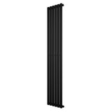 Radiateur à colonnes ovales noir, 1800 x 360 mm, avec une finition lisse et moderne, idéal pour un chauffage efficace et esthétique