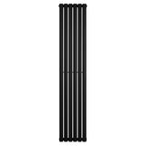 Radiateur à colonnes ovales noir, 1800 x 360 mm, avec un design élégant et moderne, idéal pour un chauffage efficace et stylé