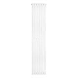Radiateur à colonnes ovales blanc, 1800 x 360 mm, design moderne avec surface lisse et finition épurée, idéal pour un intérieur contemporain