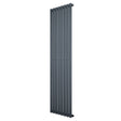 Radiateur à colonnes ovales gris anthracite, 1800 x 480 mm, avec finition lisse et design moderne, idéal pour un intérieur élégant