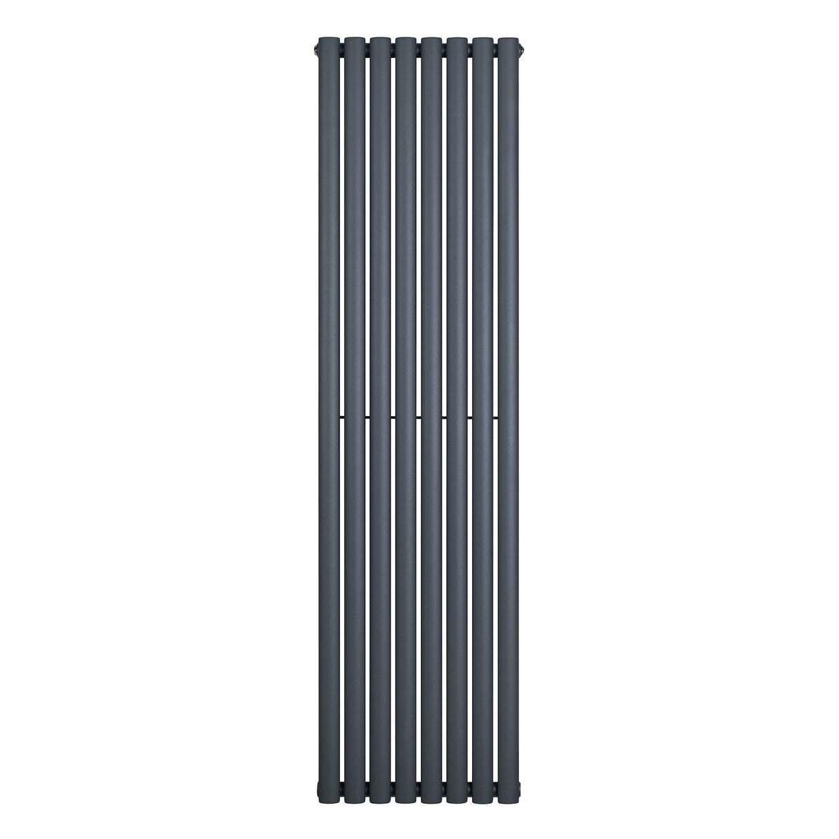Radiateur à colonnes ovales gris anthracite, 1800 x 480 mm, avec un design élégant et moderne, surface lisse et finition mate