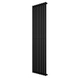 Radiateur à colonnes ovales noir, 1800 x 480 mm, avec une finition lisse et élégante, idéal pour un chauffage moderne et efficace