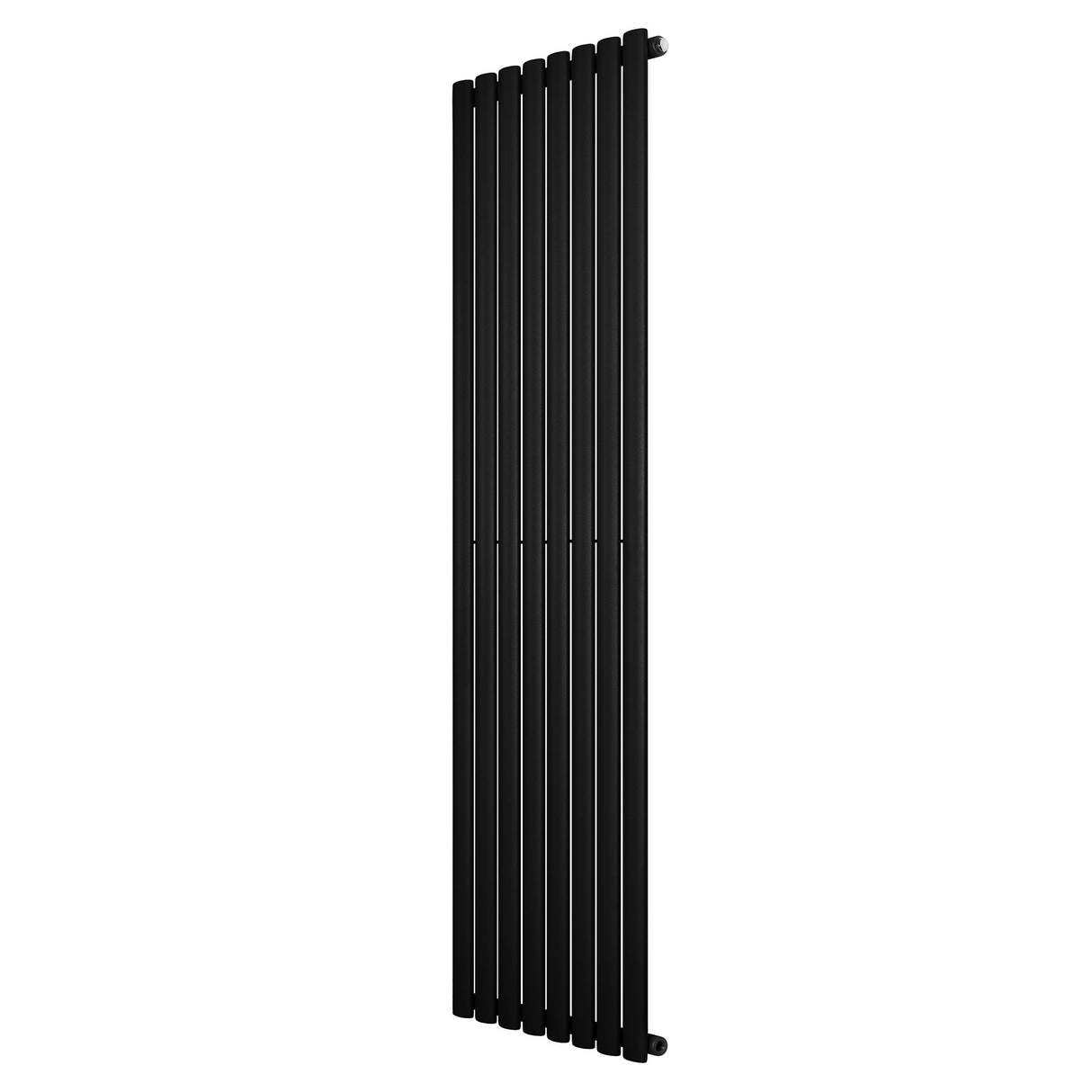 Radiateur à colonnes ovales noir, 1800 x 480 mm, avec une finition lisse et élégante, idéal pour un chauffage moderne et efficace