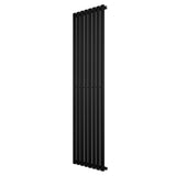 Radiateur à colonnes ovales noir, 1800 x 480 mm, avec une finition lisse et élégante, idéal pour un chauffage moderne et efficace