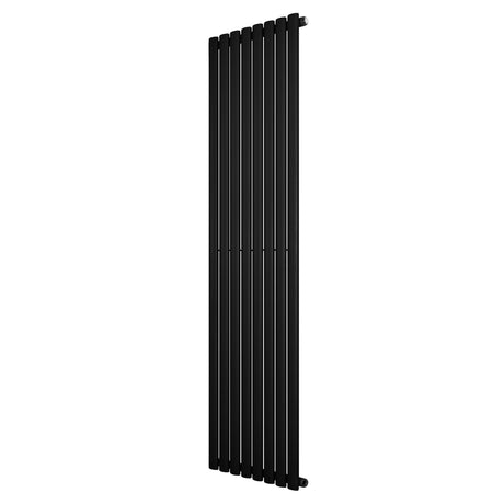 Radiateur à colonnes ovales noir, 1800 x 480 mm, avec une finition lisse et élégante, idéal pour un chauffage moderne et efficace