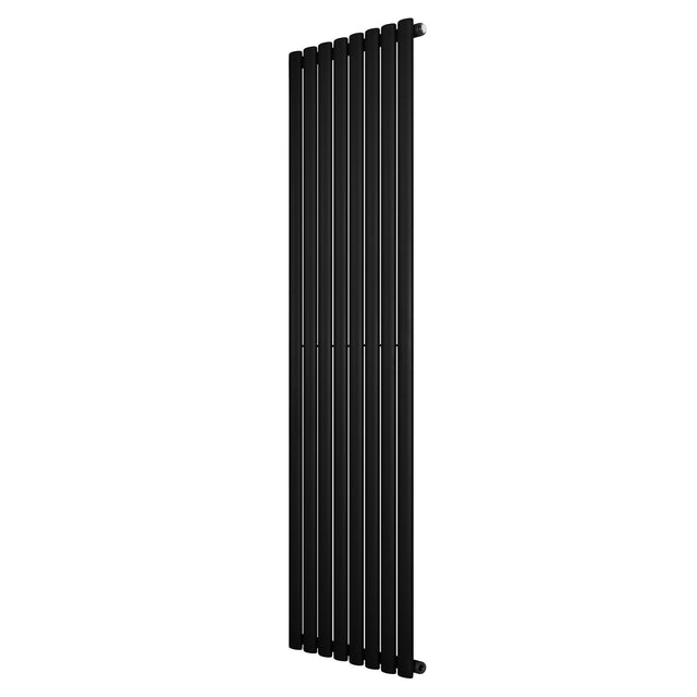 Radiateur à colonnes ovales noir, 1800 x 480 mm, avec une finition lisse et élégante, idéal pour un chauffage moderne et efficace