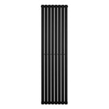 Radiateur à colonnes ovales noir, 1800 x 480 mm, avec un design élégant et moderne, idéal pour un chauffage efficace et esthétique