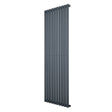 Radiateur à colonnes ovales gris anthracite, 1800 x 600 mm, design moderne avec surface lisse et finition élégante
