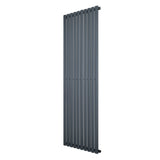 Radiateur à colonnes ovales gris anthracite, 1800 x 600 mm, design moderne avec surface lisse et finition élégante