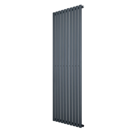 Radiateur à colonnes ovales gris anthracite, 1800 x 600 mm, design moderne avec surface lisse et finition élégante