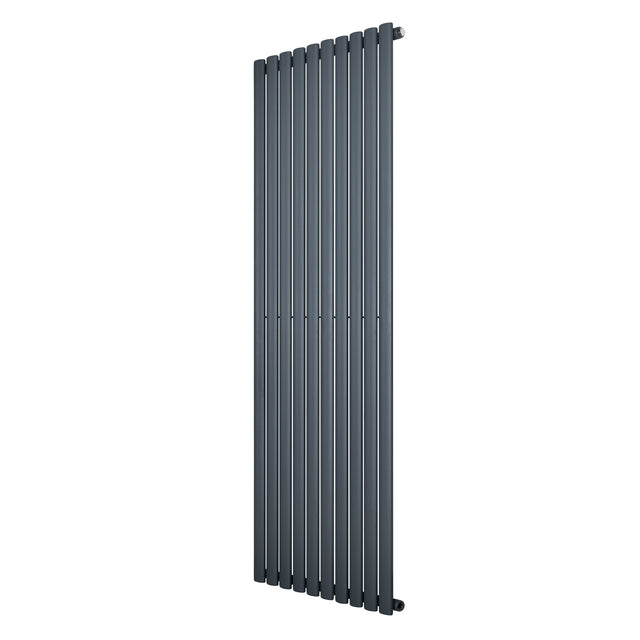 Radiateur à colonnes ovales gris anthracite, 1800 x 600 mm, design moderne avec surface lisse et finition élégante