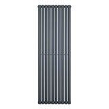 Radiateur à colonnes ovales gris anthracite, 1 panneau, dimensions 1800 x 600 mm, surface lisse et finition moderne