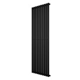 Radiateur à colonnes ovales noir, 1800 x 600 mm, design moderne avec surface lisse et finition élégante, idéal pour tout intérieur
