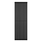 Radiateur à colonnes ovales noir, 1800 x 600 mm, avec un design élégant et moderne, idéal pour un chauffage efficace et stylé