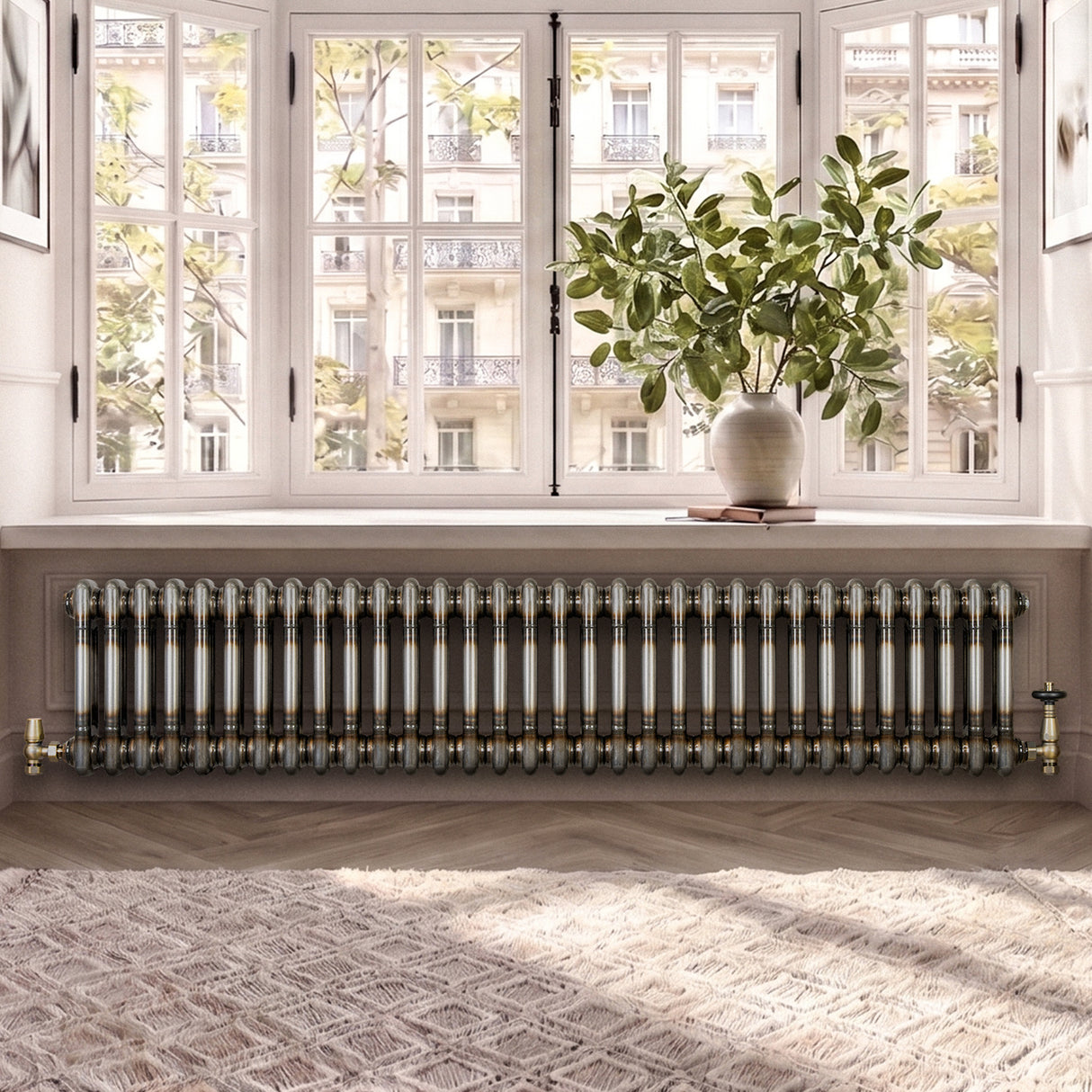 Radiateur Traditionnel à 2 Colonnes - 300 x 1460 mm - Métal Brut