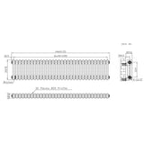 Radiateur Traditionnel à 2 Colonnes - 300 x 1460 mm - Métal Brut