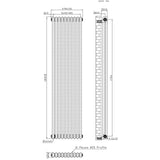 Radiateur Traditionnel à 2 Colonnes - 1800 x 470 mm - Métal Brut