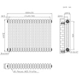Radiateur Traditionnel à 3 Colonnes - 600 x 830 mm - Métal Brut