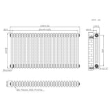 Radiateur Traditionnel à 3 Colonnes - 600 x 1190 mm - Métal Brut