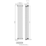 Radiateur Traditionnel à 3 Colonnes - 1800 x 290 mm - Métal Brut
