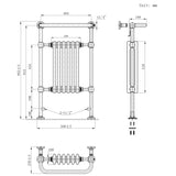 Radiateur Traditionnel Sèche-Serviettes - 950 mm x 570 mm - Blanc