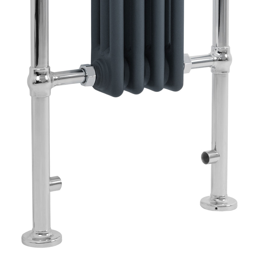 Radiateur Traditionnel Sèche-Serviettes - 950 mm x 480 mm - Gris Anthracite