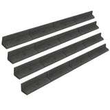 Lot de 4 Bordures de Jardin Flexibles en Caoutchouc 1,2 m - Gris