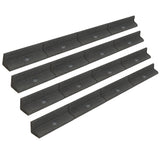 Lot de 4 Bordures de Jardin Flexibles en Caoutchouc 1,2 m - Gris