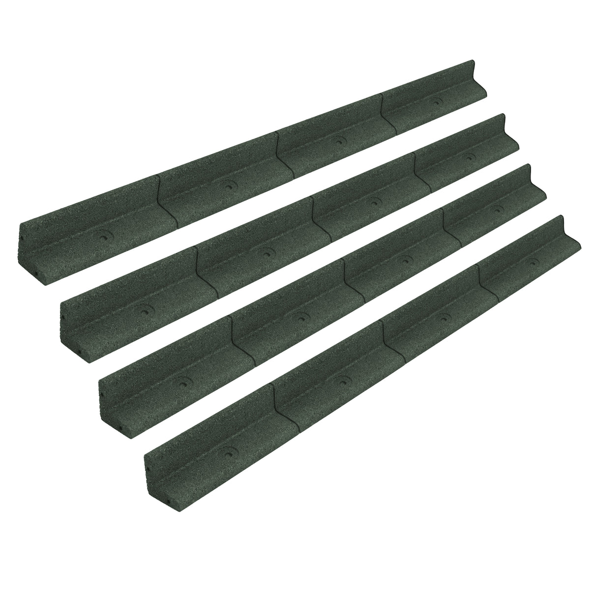 Lot de 4 Bordures de Jardin Flexibles en Caoutchouc 1,2 m - Vert