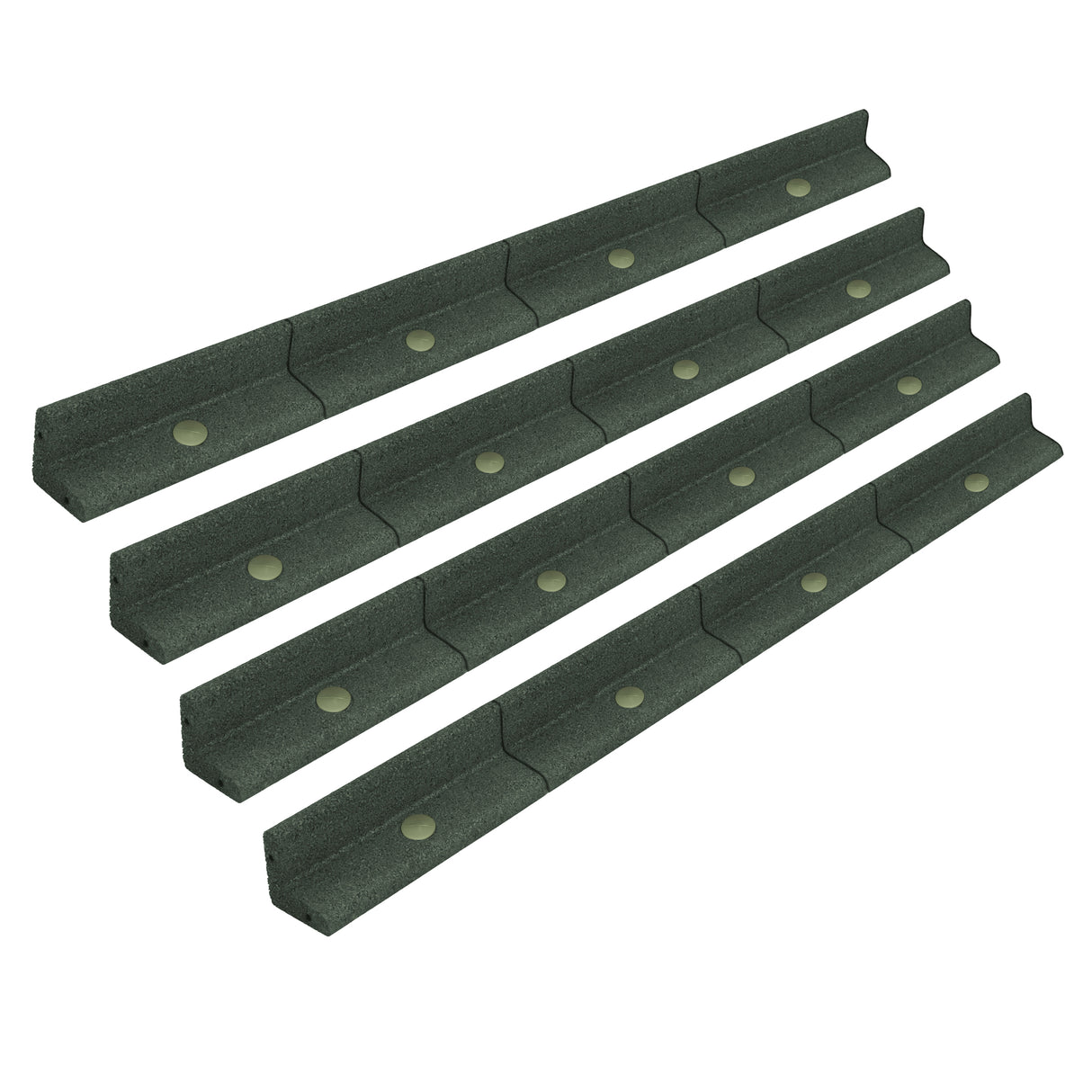 Lot de 4 Bordures de Jardin Flexibles en Caoutchouc 1,2 m - Vert