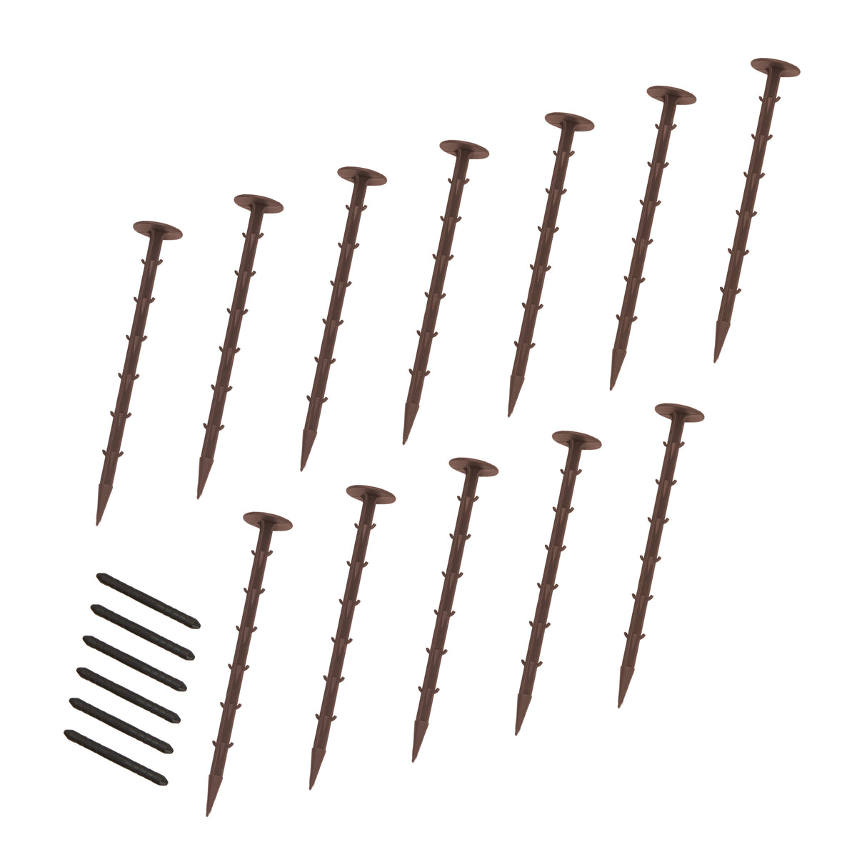 Lot de 36 Bordures de Jardin Flexibles en Caoutchouc 1,2 m & Maillet - Marron