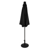 Parasol Inclinable à LED 2,7 m & Socle en Béton - Noir