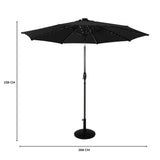 Parasol Inclinable à LED 2,7 m & Socle en Béton - Noir