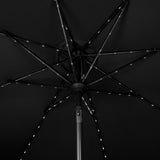 Parasol Inclinable à LED 2,7 m & Socle en Béton - Noir