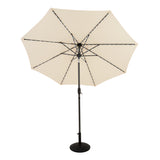 Parasol Inclinable à LED 2,7 m & Socle en Béton - Crème