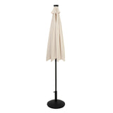 Parasol Inclinable à LED 2,7 m & Socle en Béton - Crème