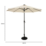 Parasol Inclinable à LED 2,7 m & Socle en Béton - Crème