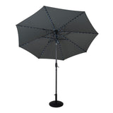 Parasol Inclinable à LED 2,7 m & Socle en Béton - Gris
