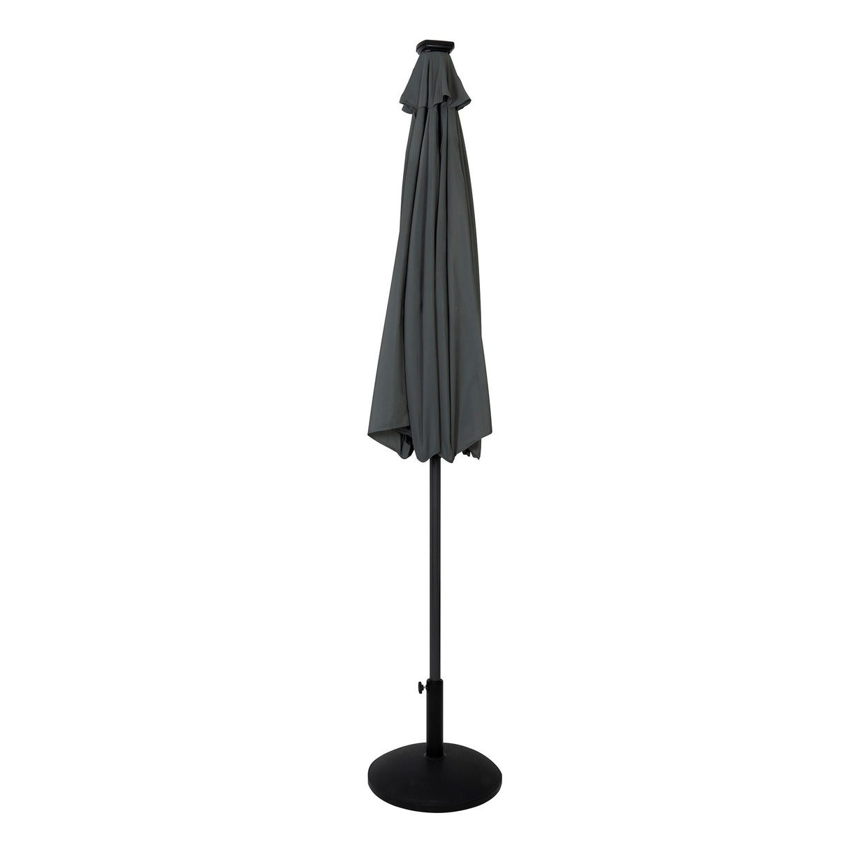 Parasol Inclinable à LED 2,7 m & Socle en Béton - Gris