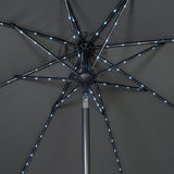 Parasol Inclinable à LED 2,7 m & Socle en Béton - Gris